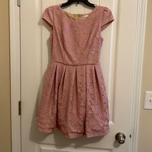 Honey and Rosie dress, size 3, beige with pink lace